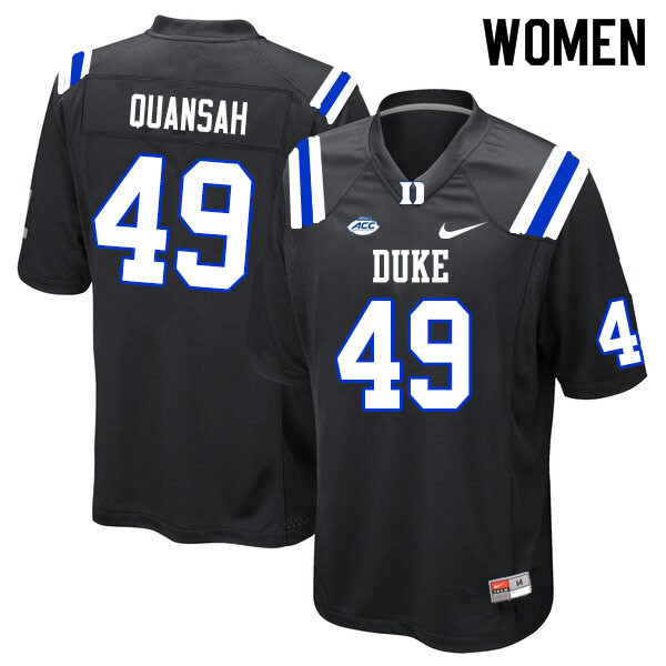 Women #49 Koby Quansah Duke Blue Devils College Football Jerseys Sale-Black